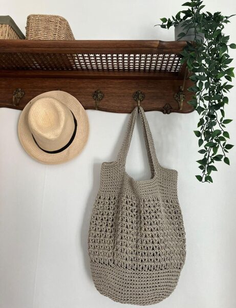 Crochet bag from 100% linen